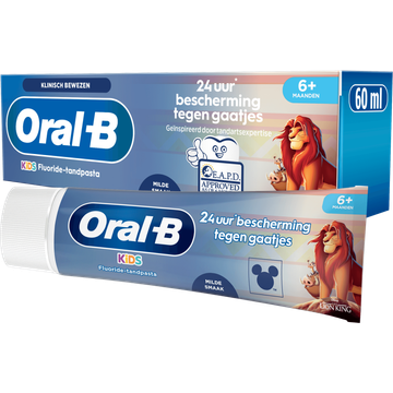Oral-B Kids 6 maanden – 6 jaar Lion King tandpasta, Fruitige smaak, met fluoride, 60 ml