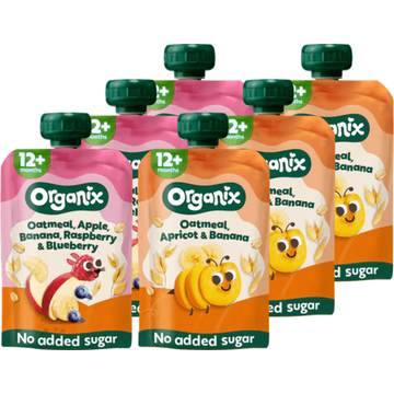 Organix Knijpfruit Oatmeal 12+m 2 Smaken Pakket 6 stuks