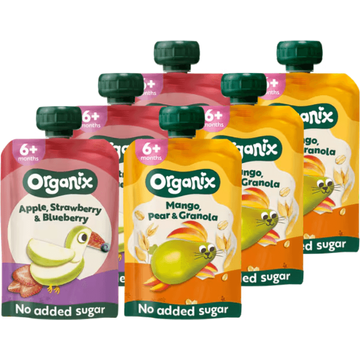 Organix Knijpfruit 6+m 2 Smaken Pakket 6 stuks