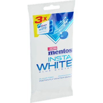 Mentos Gum Insta White Suikervrij Blister 3-pack