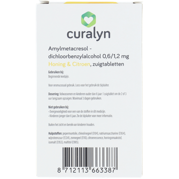 Curalyn Amylmetacresol H&L, 24 zuigtabletten