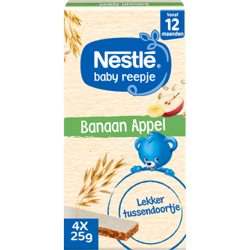 NESTLÃ‰ Baby Reepje Appel, Banaan 12+ Baby Koekjes 4x25g
