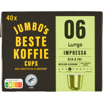 Jumbo's 06 Lungo Impressa Koffiecups 40 Stuks