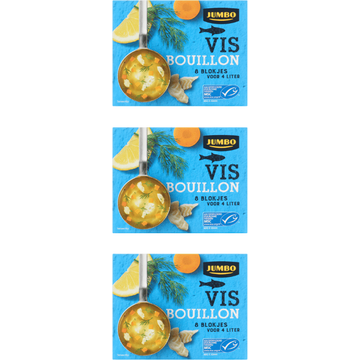 Jumbo Vis bouillonblokjes 3 x 8 stuks