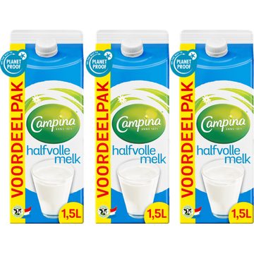 Campina Halfvolle Melk 3 x 1, 5L