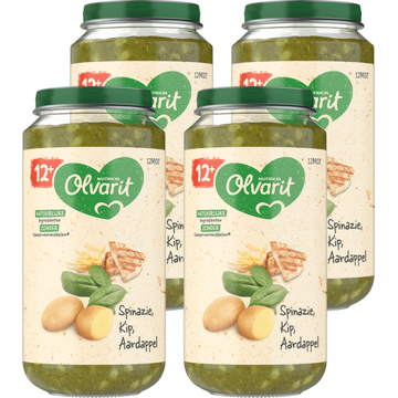 Olvarit 12+ Maanden Spinazie Kip Aardappel 4 x 250g