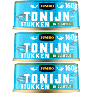 Tonijnstukken in Olijfolie 3x160 g