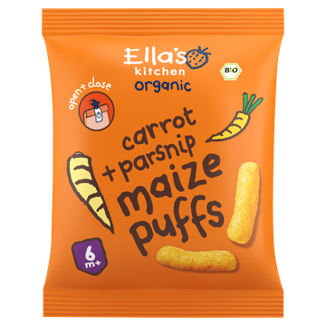 Ella's Kitchen Maize puffs wortel + pastinaak 6+ biologisch 20 g