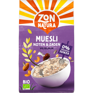 Zonnatura Bio Muesli Noten & Zaden 375 g
