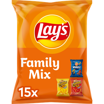 Lay's Family Mix Chips 15 Uitdeelzakjes 3 Smaken