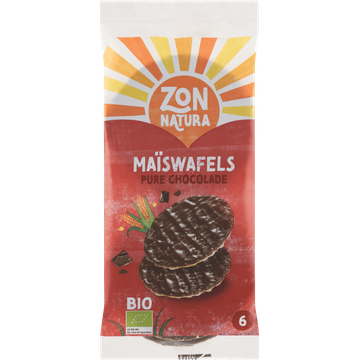 Zonnatura Bio Maïswafels Pure Chocolade 6 Stuks 75 g