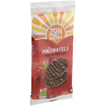 Zonnatura Bio Maïswafels Pure Chocolade 6 Stuks 75 g