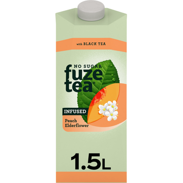 FuzeTea No Sugar Black Tea Peach Elderflower 1,5 L