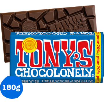 Tony's Chocolonely Puur Chocolade Reep 70% 180 g