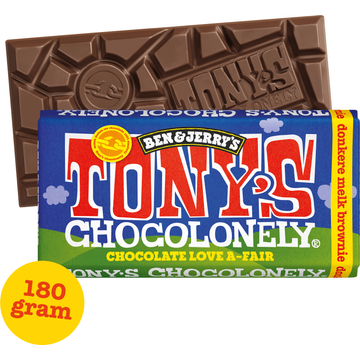 Tony's Chocolonely Ben & Jerry's Chocolate Love A-Fair Donkere Melk Brownie 180 g