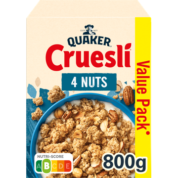 Quaker Cruesli 4 Noten Ontbijtgranen Voordeelverpakking 800 gr