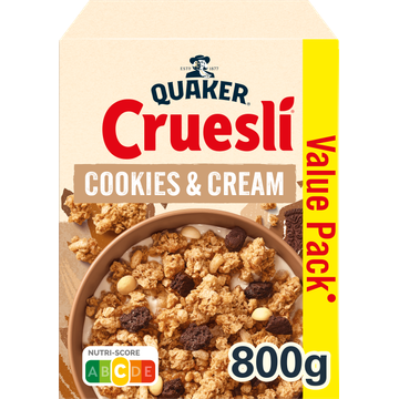 Quaker Cruesli Cookies & Cream Ontbijtgranen Voordeelverpakking 800 gr