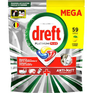 Dreft Platinum Plus, Citroen, Vaatwascapsules 59 X