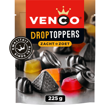 Venco Droptoppers Zacht & Zoet 225 g
