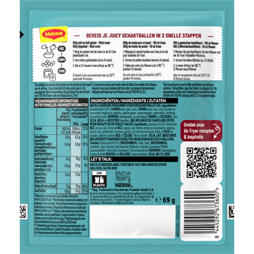 MAGGI Kruidenmix Air Fryer Meat Balls 69g