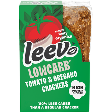 Leev Lowcarb-proteïne crackers tomaat & oregano 80g