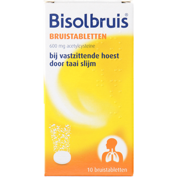 Bisolvon Bisolbruis bruistabletten bij vastzittende hoest 600 mg, 10 stuks
