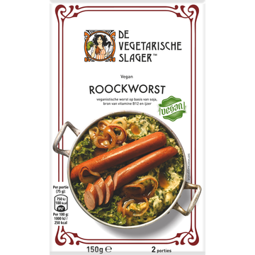 De Vegetarische Slager Roockworst Vegan 150 g