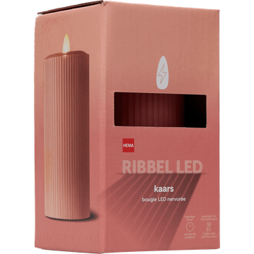 HEMA LED kaars 7,5x12,5 donker roze
