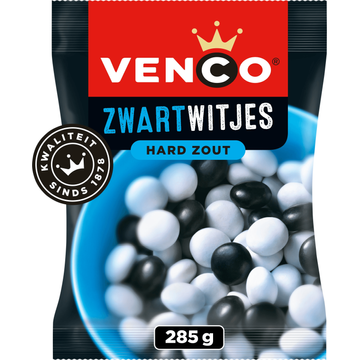 Venco Zwartwitjes Hard Zout 285 g