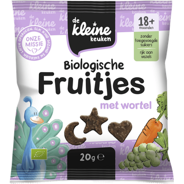 De Kleine Keuken Biologische Fruitjes met Wortel 18+ Maanden 20 g