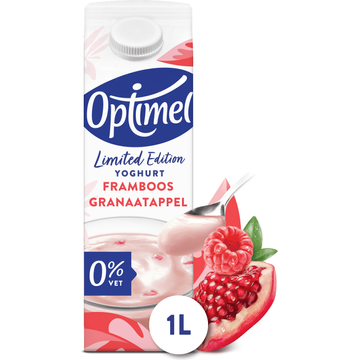 Optimel Yoghurt Framboos Granaatappel 0% Vet Limited Edition 1L