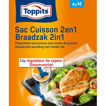 Toppits Braadzak 2in1 M 8 Stuks