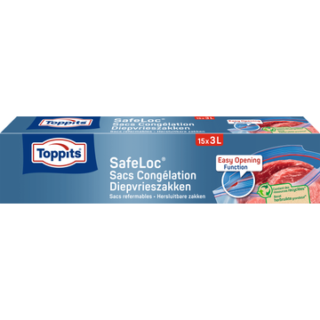 Toppits SafeLoc Diepvrieszakken 3 L 15 Stuks