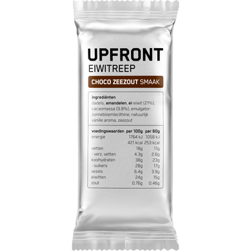 Upfront Eiwitreep Choco Zeezout 60g