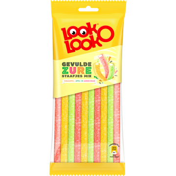 Look-o-Look Gevulde Zure Staafjes Fruit 125g