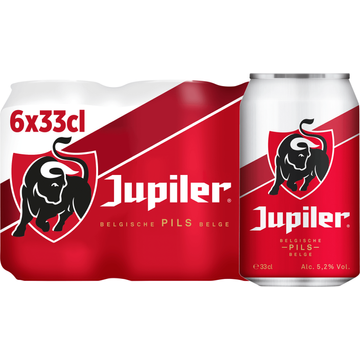Jupiler Belgische Pils Bier Blikken 6 x 33 cl