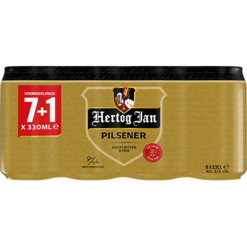 Hertog Jan Natuurzuiver Bier Blikken 7 + 1 Voordeelpack 8 x 33 cl