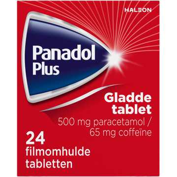 Panadol Plus gladde, pijnstillende tabletten 500 mg/ 65 mg, 24 stuks