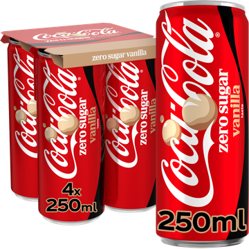 Coca-Cola Zero Sugar Vanilla 4 x 250 ml