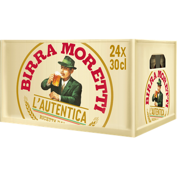 Birra Moretti L'Autentica Bier Fles Krat 24 x 300ml