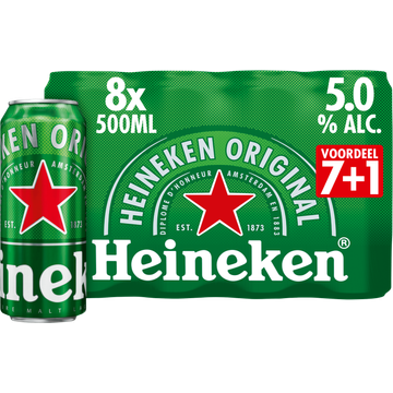 Heineken Premium Pilsener Bier Blik 7+1 x 500ml