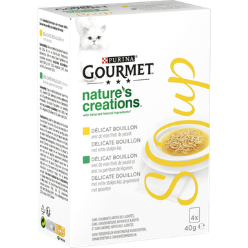 GOURMETâ¢ Nature's Creations Soup met echte stukjes kip, kip met groenten 4x40g