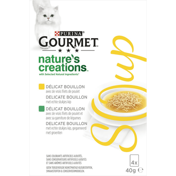 GOURMET⢠Nature's Creations Soup met echte stukjes kip, kip met groenten 4x40g