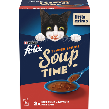 FELIX® Soup Filets met Rund, Kip, Lam - Kattenvoer - 6 x 48 g