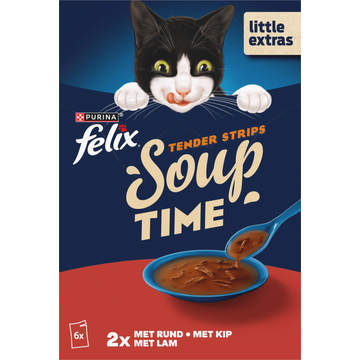FELIX® Soup Filets met Rund, Kip, Lam - Kattenvoer - 6 x 48 g