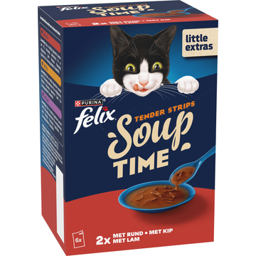 FELIX® Soup Filets met Rund, Kip, Lam - Kattenvoer - 6 x 48 g