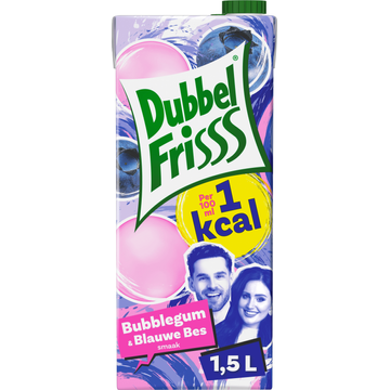 DubbelFrisss 1kcal SmaakMakers Bubblegum & Blauwe Bes 1,5 L