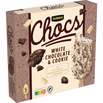 Jumbo Chocs White Chocolate & Cookie 3 Stuks