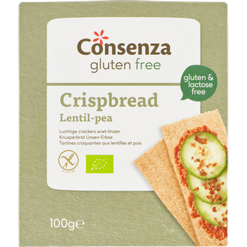 Consenza Gluten Free Luchtige Crackers Erwt-Linzen 100 g
