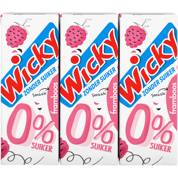 Wicky Smaak Framboos 0% Suiker 6 x 200 ml